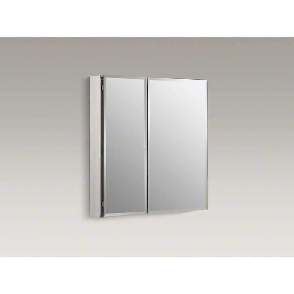 Kohler CB-CLC2526FS 25 W x 26 H Aluminum two-Door Medicine Cabinet with Mirrored doors K-CB-CLC2526FS - Image 3