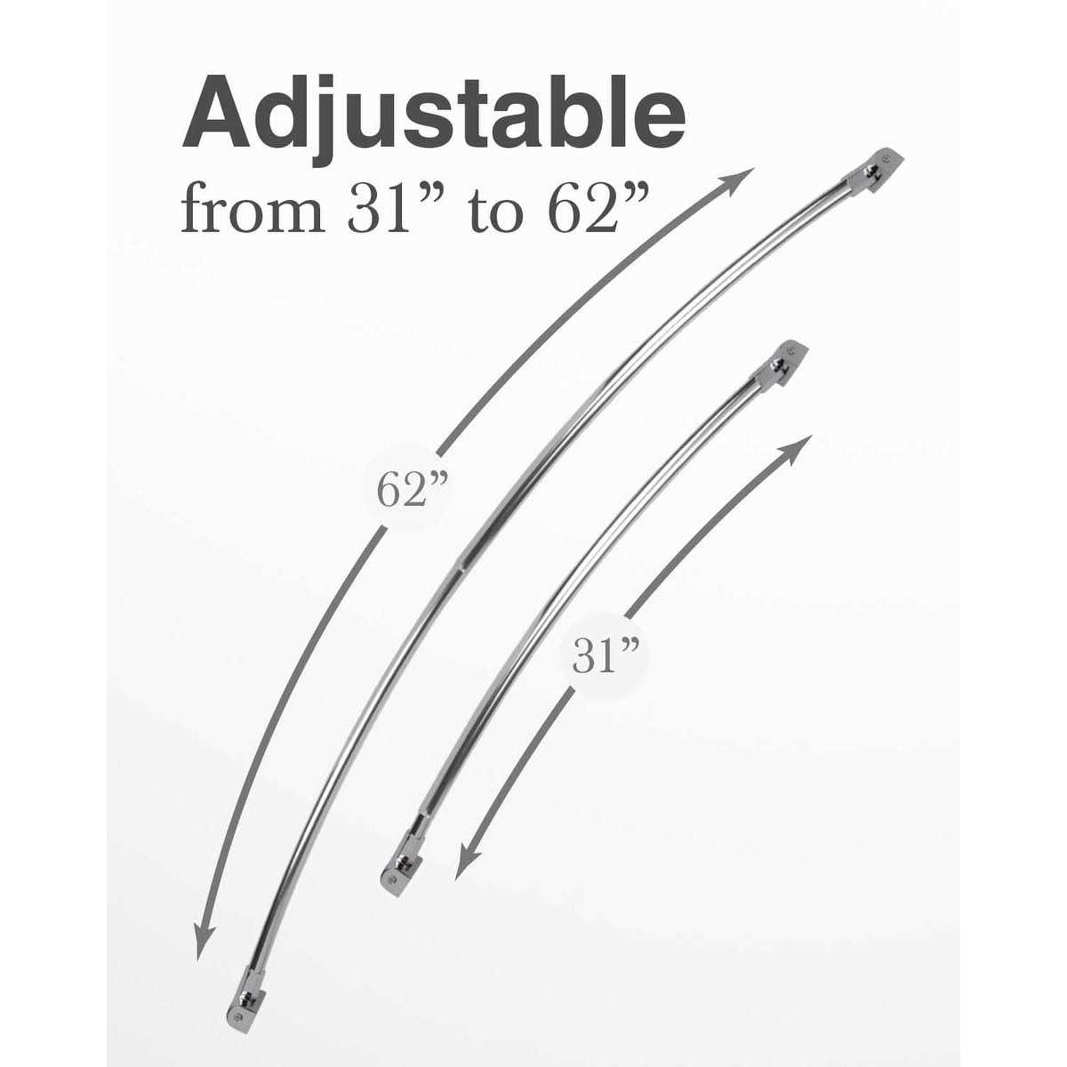 JS Jackson Wall-mounted Adjustable Curved Shower Rod - Image 3