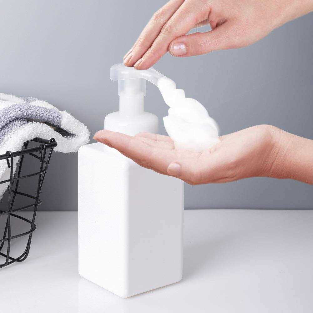 UUJOLY Foaming Soap Dispenser 450ml Refillable Pump Bottle Plastic for Liquid Soap - Image 4