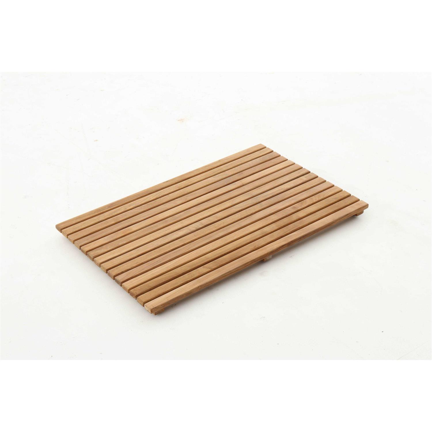Nordic Style Natural Teak Wood Indoor and Outdoor Shower Mat 31.4 x 19.6 - Image 5