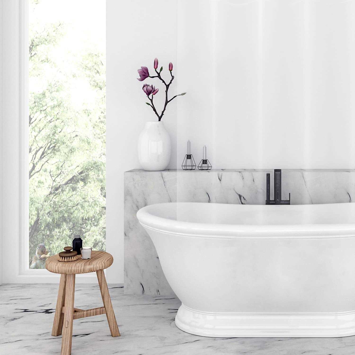 JSO Home 2-Pack Shower Curtain Liner PEVA 70 x 72 Thick 6 Gauge Heavy Duty Shower Liner - Image 5