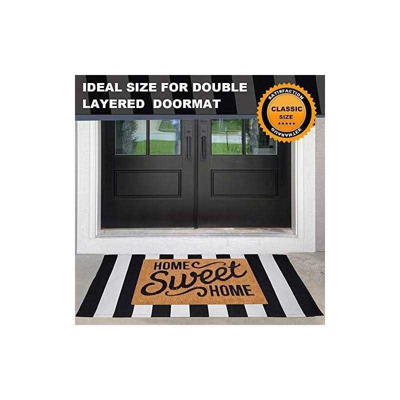 Kahouen Black and White Striped Rug Striped - Image 4