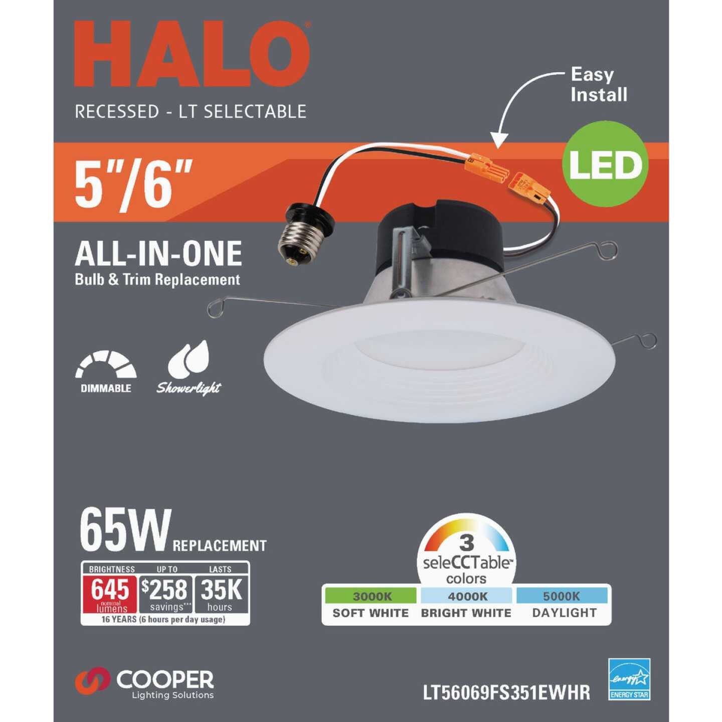 Halo 5 x 6 Halo 6.97w Plastic LED Retrofit Kit Matte White | 3010015 - Image 3