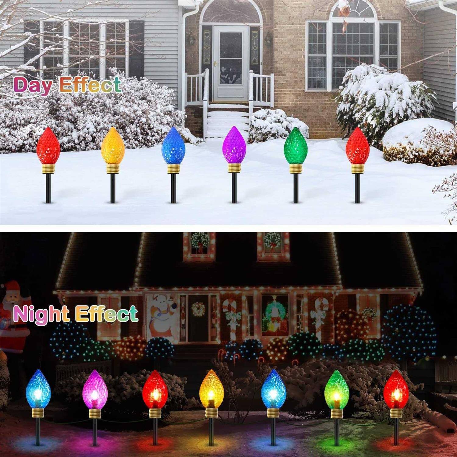 Jumbo C9 Christmas Pathway Lights Outdoor Pathway Large Connectable Lights - Image 3