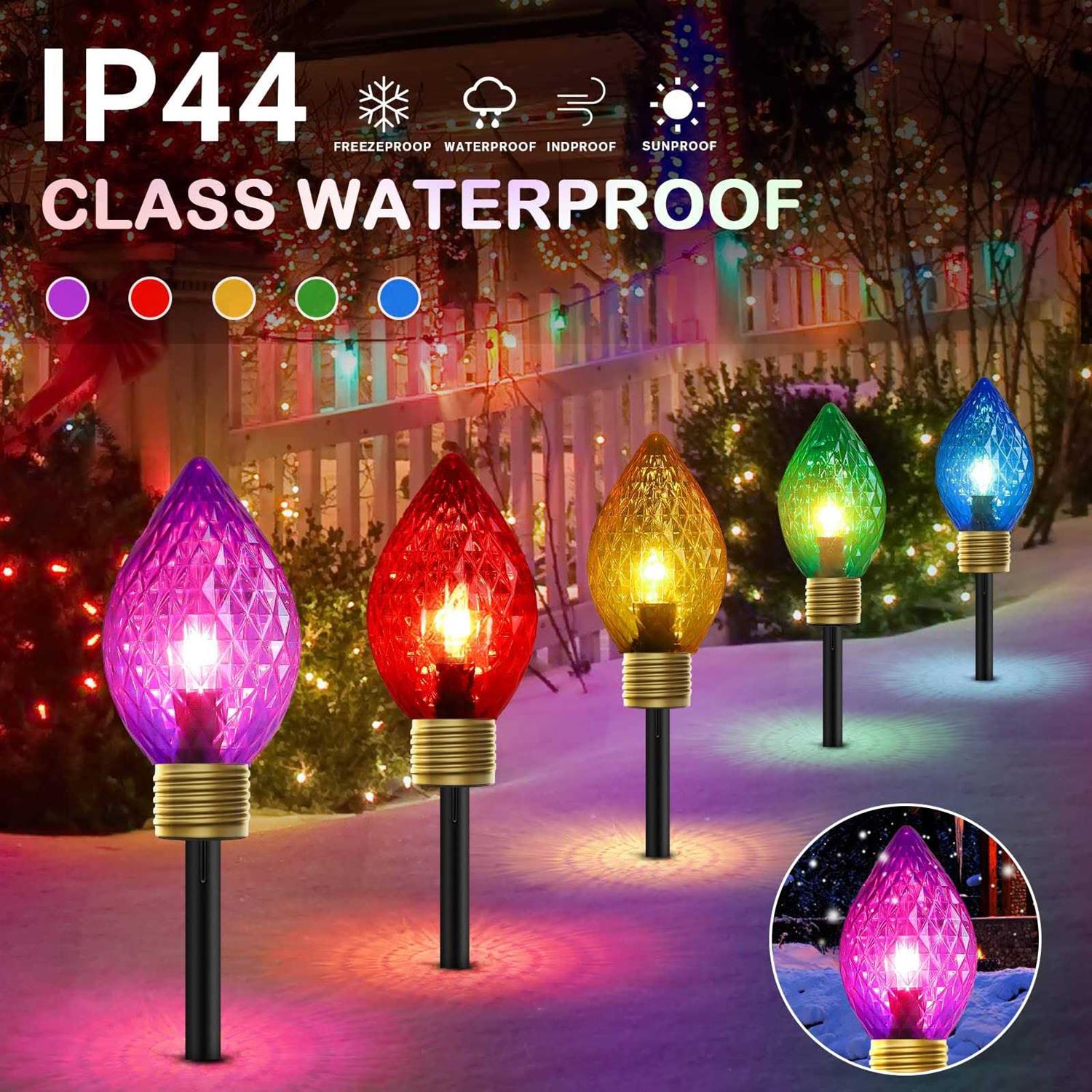 Jumbo C9 Christmas Pathway Lights Outdoor Pathway Large Connectable Lights - Image 4