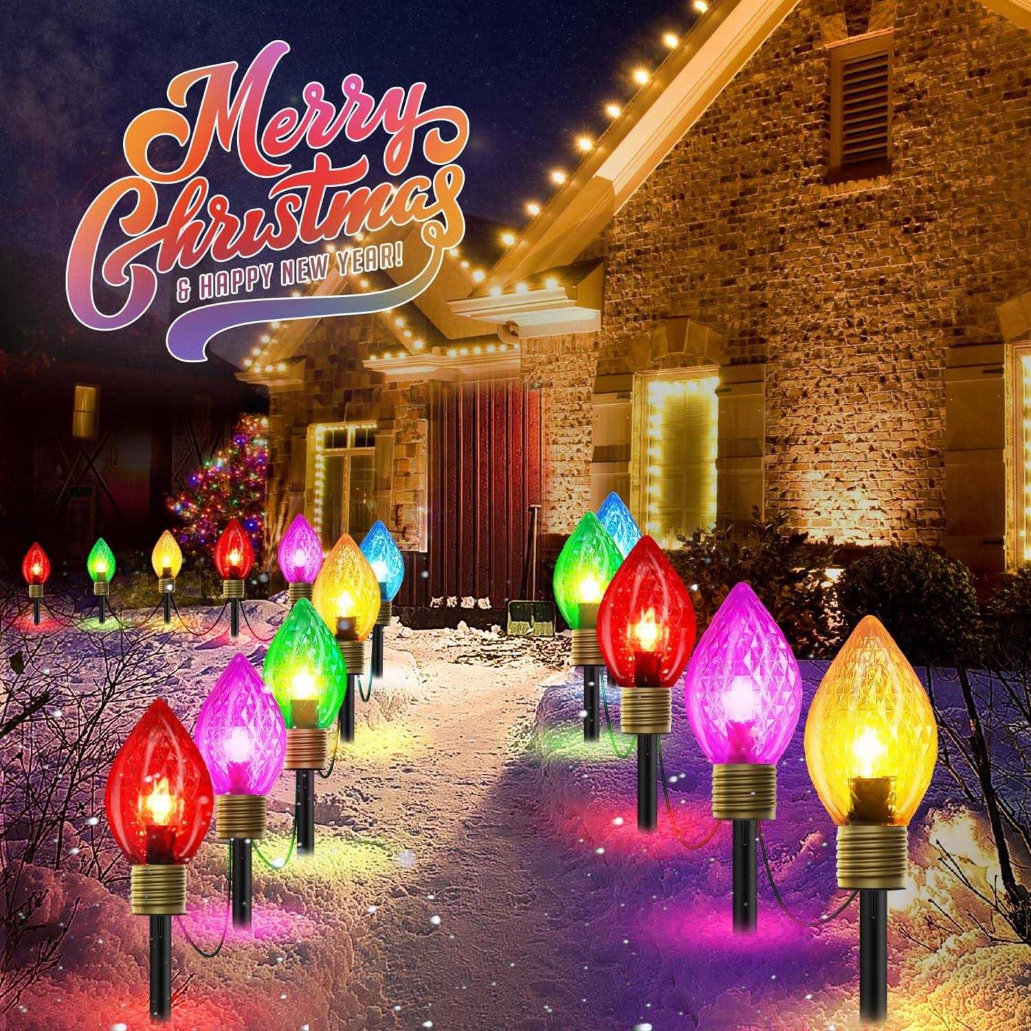 Jumbo C9 Christmas Pathway Lights Outdoor Pathway Large Connectable Lights - Image 5