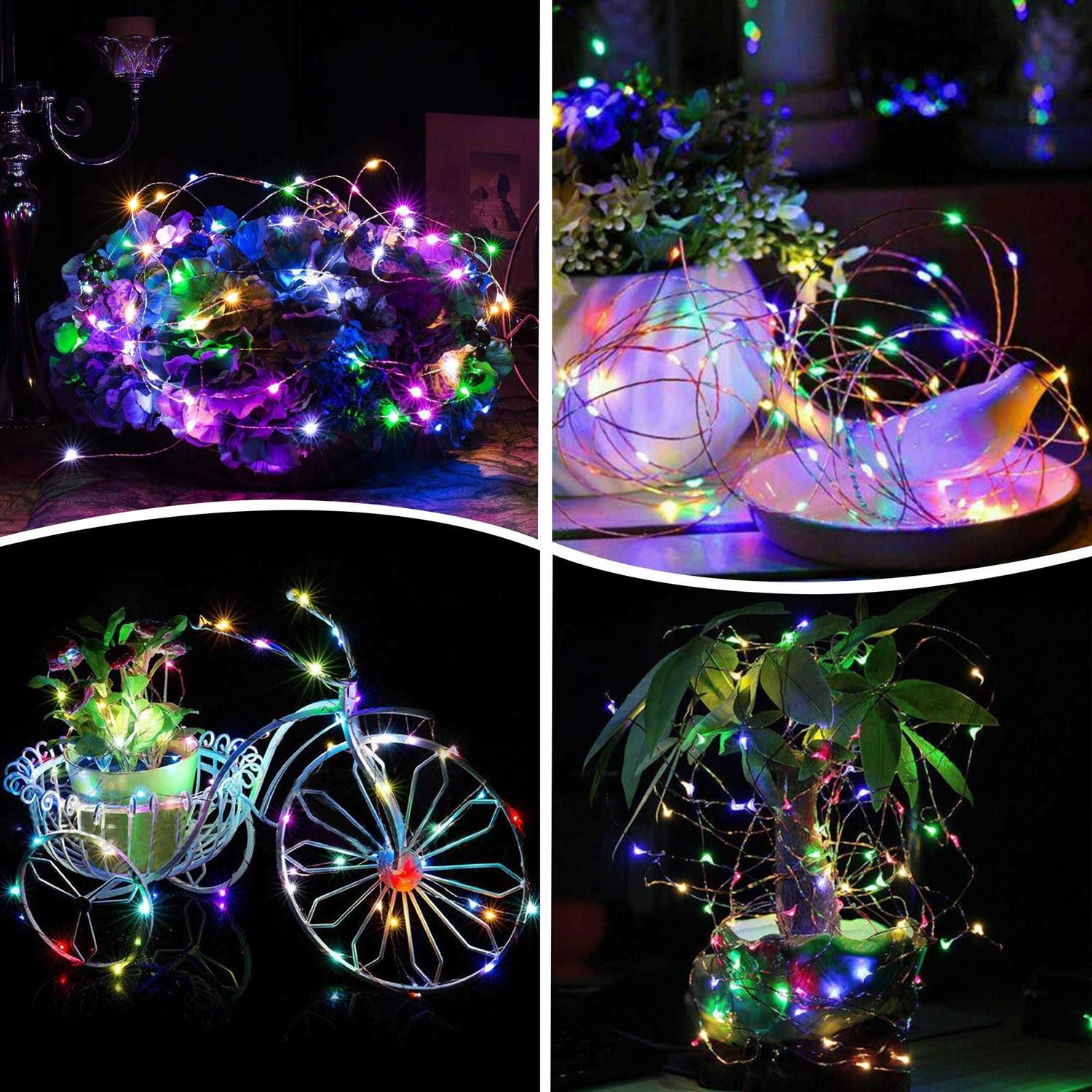 kemooie 2 Packs Solar string Lights 100 led 33ft 8 Twinkle Modes Green Solar Powered Fairy Lights waterproof For outdoor Tree Garden christmas Decorat - Image 3