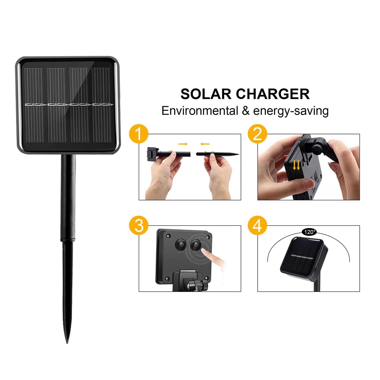 kemooie 2 Packs Solar string Lights 100 led 33ft 8 Twinkle Modes Green Solar Powered Fairy Lights waterproof For outdoor Tree Garden christmas Decorat - Image 4