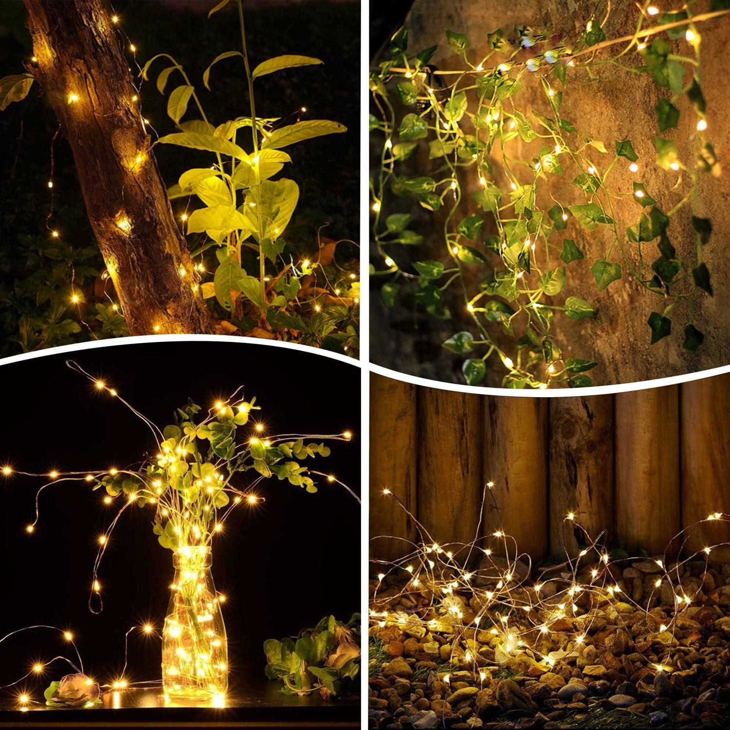 kemooie 2 Packs Solar string Lights 100 led 33ft 8 Twinkle Modes Green Solar Powered Fairy Lights waterproof For outdoor Tree Garden christmas Decorat - Image 4