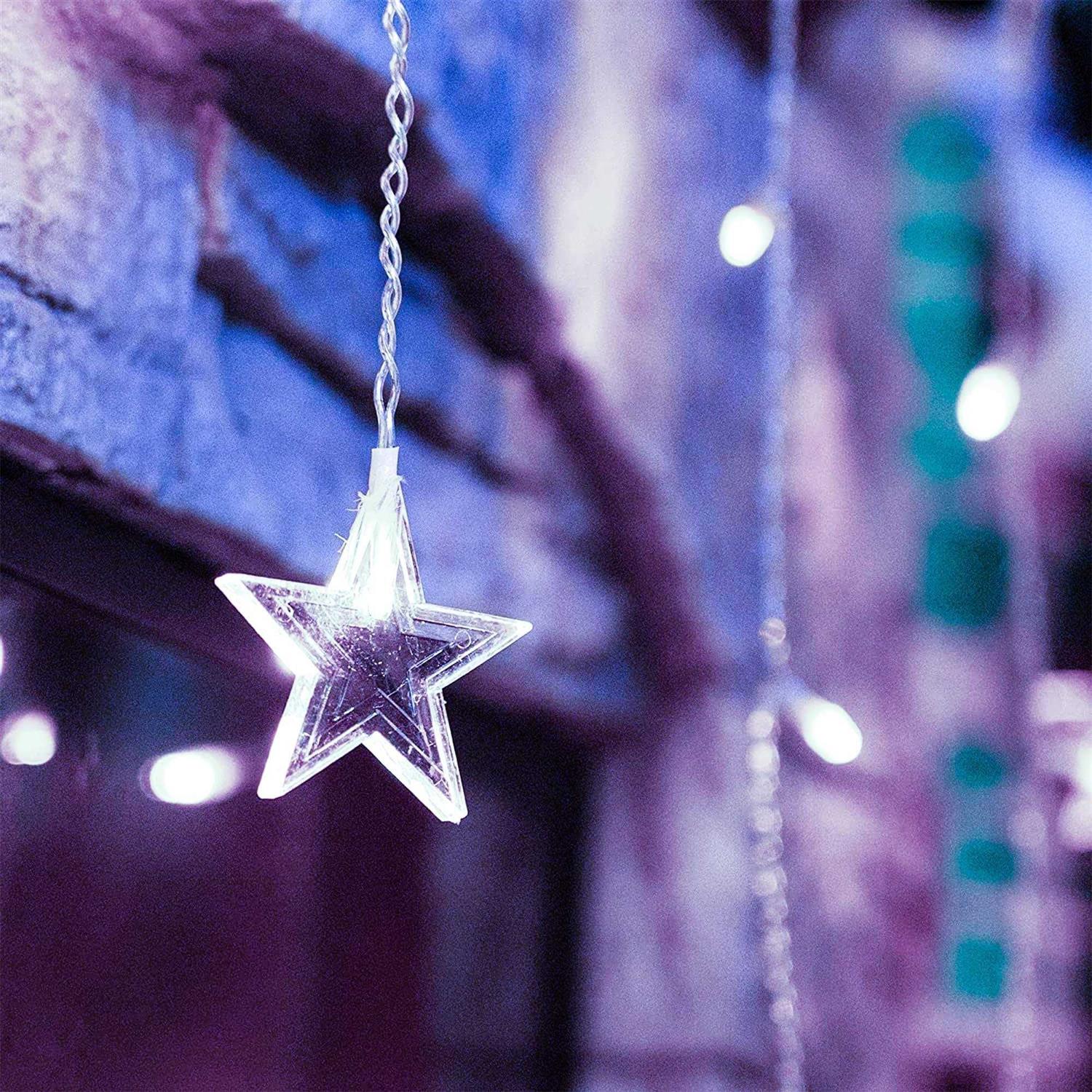 kemooie 150 Led Icicle Christmas Lights with Star 8 Twinkle Modes Icicle Lights Outdoor - Image 3