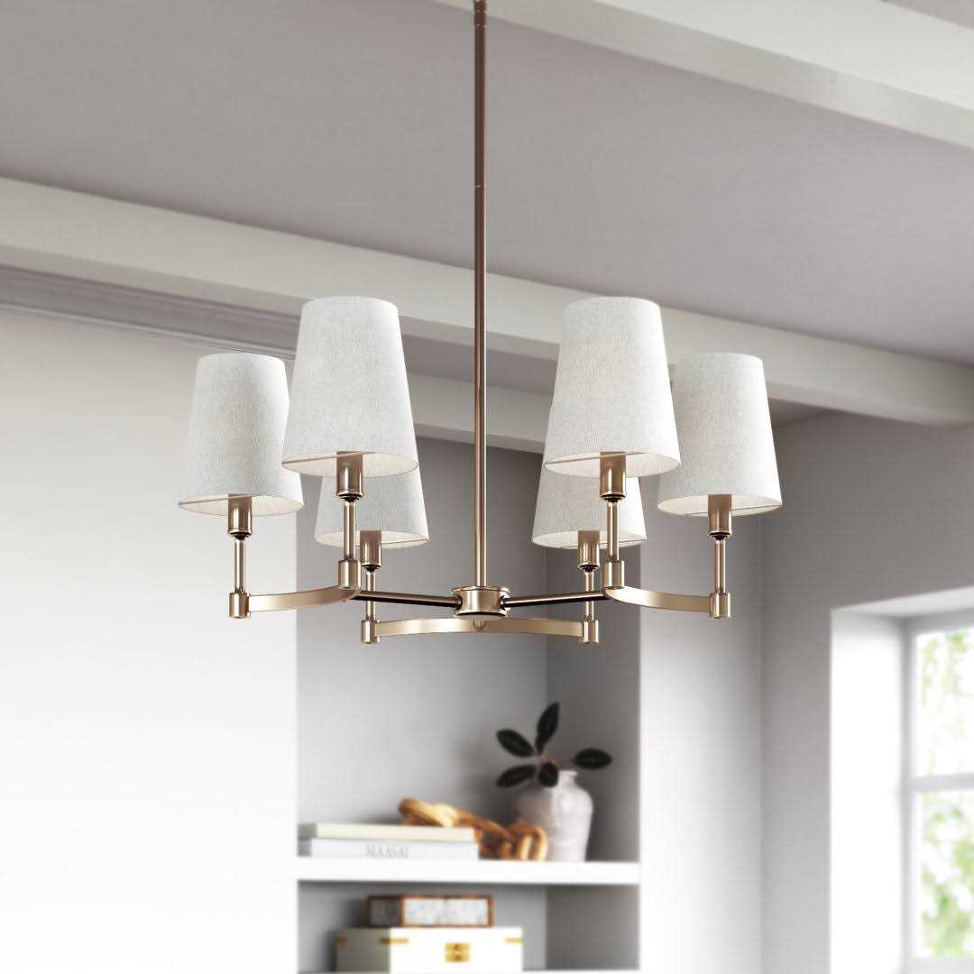 Joss & Main Triton White Bluffs 6 Light Shaded Classic / Traditional Chandelier Finish - Image 5