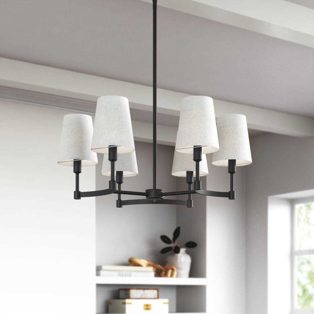 Joss & Main Triton White Bluffs 6 Light Shaded Classic / Traditional Chandelier Finish - Image 3