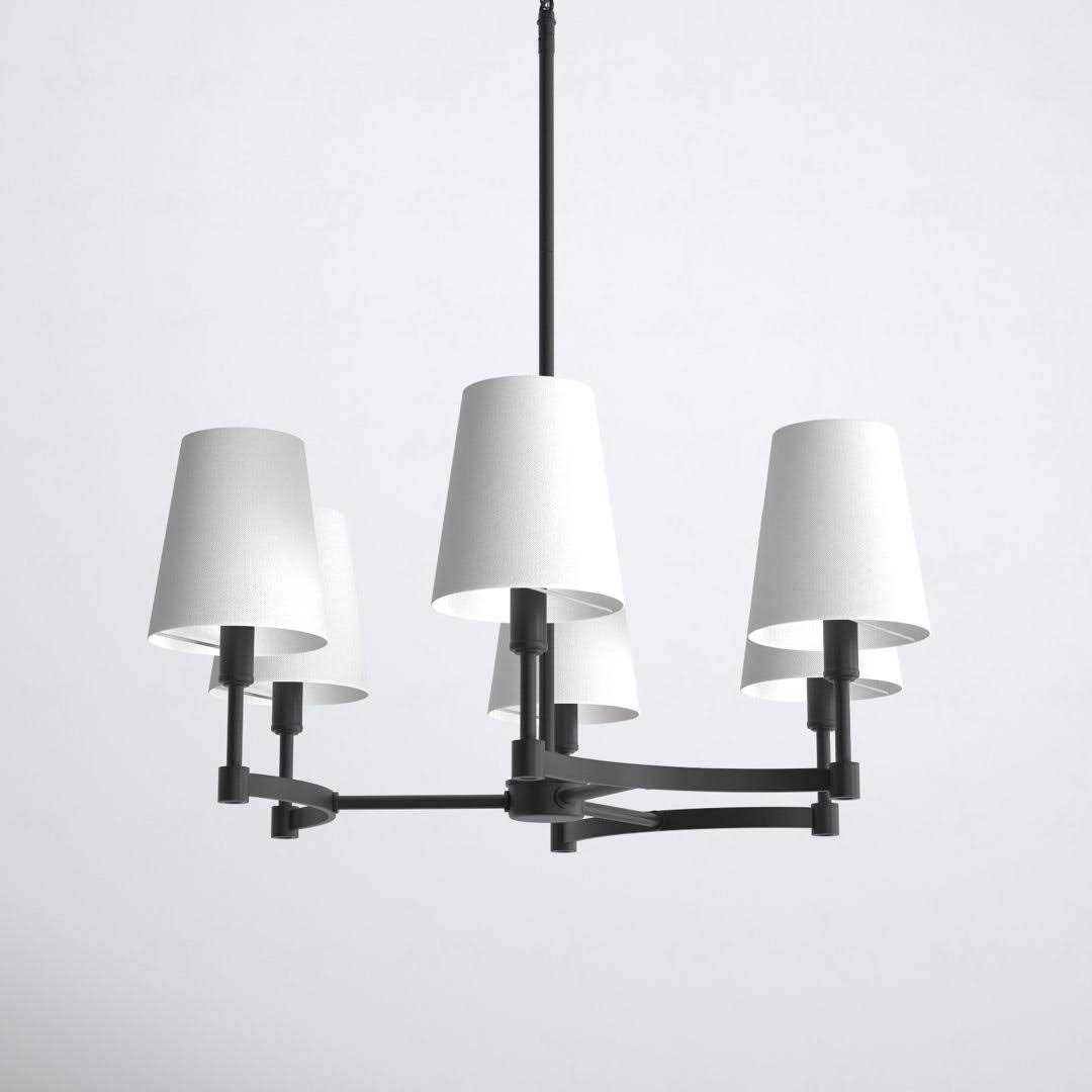 Joss & Main Triton White Bluffs 6 Light Shaded Classic / Traditional Chandelier Finish - Image 5