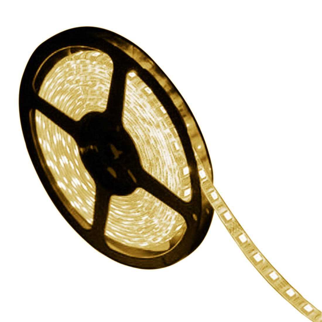 Joylit 12V Warm White LED Strip Lights 3000-3500k 16.4ft/5M Ip65 Waterproof 5050 SMD 300LEDs Cuttable Flexible Self Adhesive Tape Light for Bedroom - Image 5