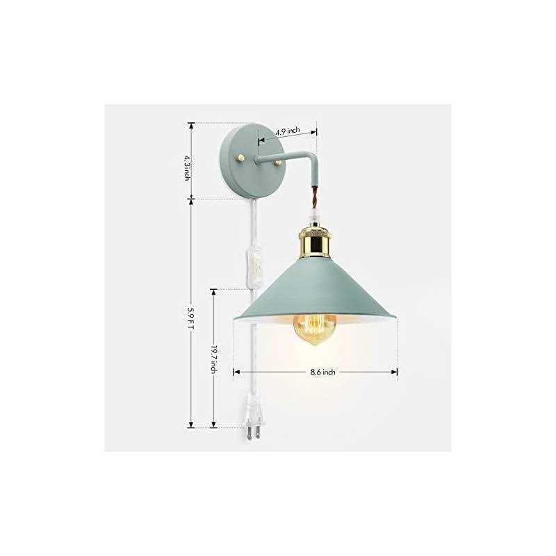 KEWANNO Plug in Wall Sconces 2PACK Vinatge Wall Lamp with Plug in Cord - Image 3
