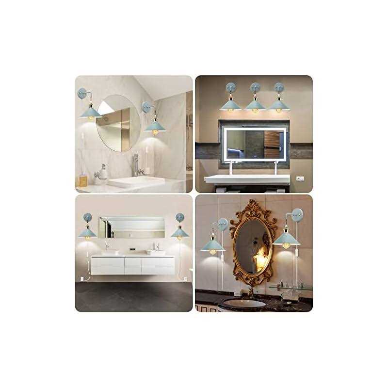 KEWANNO Plug in Wall Sconces 2PACK Vinatge Wall Lamp with Plug in Cord - Image 4