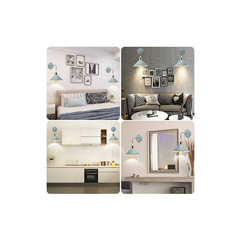 KEWANNO Plug in Wall Sconces 2PACK Vinatge Wall Lamp with Plug in Cord - Image 5