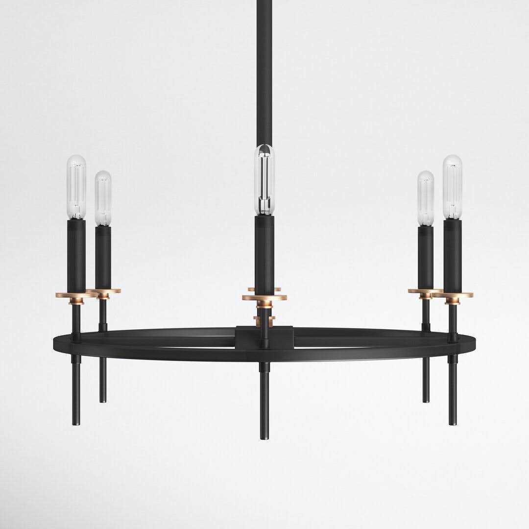 Joss & Main Lennon 6 Light Candle Style Wagon Wheel Chandelier - Image 3