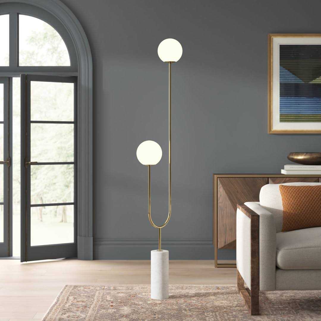 Joss & Main Ixia Contemporary Marble 73 Tree Floor Lamp Base Finish - Image 4