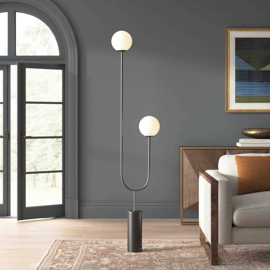 Joss & Main Ixia Contemporary Marble 73 Tree Floor Lamp Base Finish - Image 3