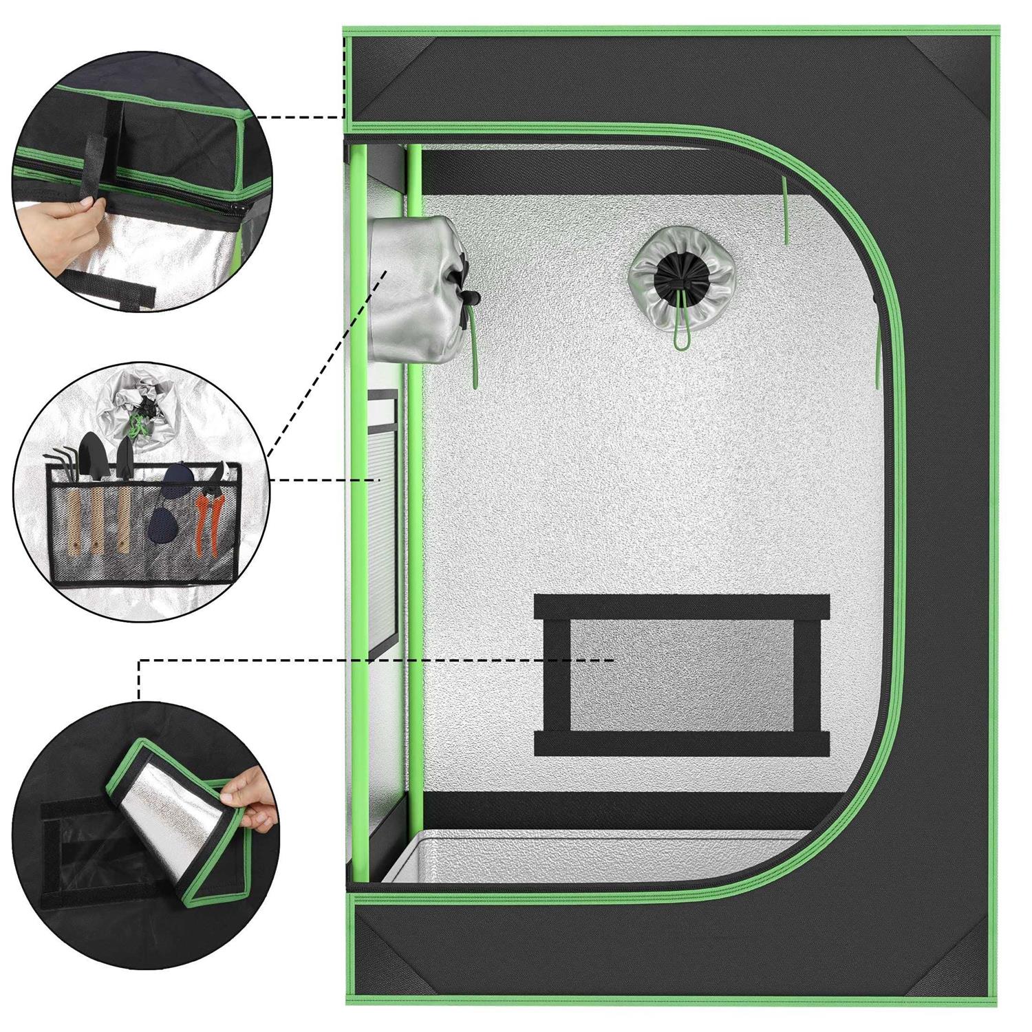 JupiterForce Grow Tent with Observation Window and Floor Tray Mylar Hydroponic Reflective Lightproof Growing Room for Home - Image 5