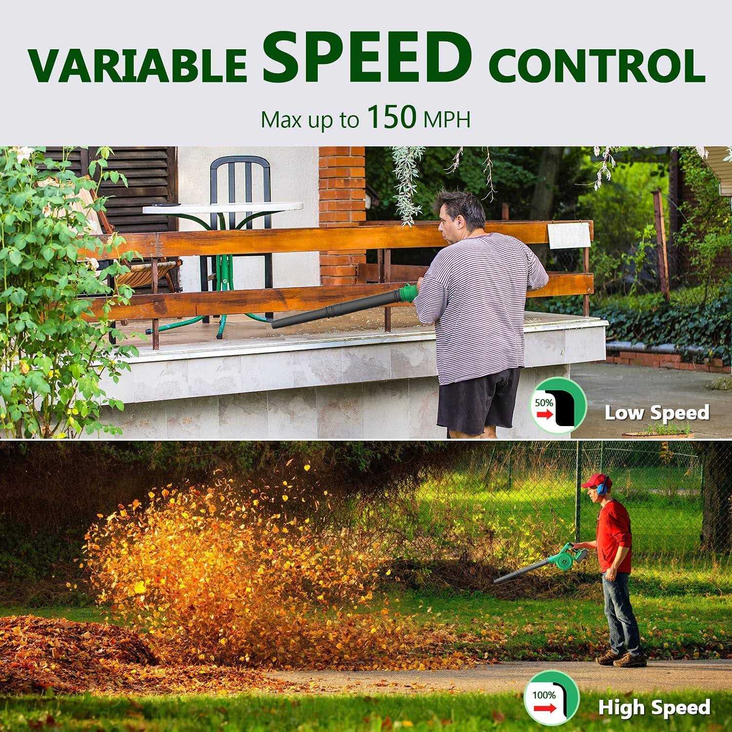 K I M O. KIMO Cordless Leaf Blower 2-IN-1 20V Lithium Battery Leaf Vacuum - Image 4