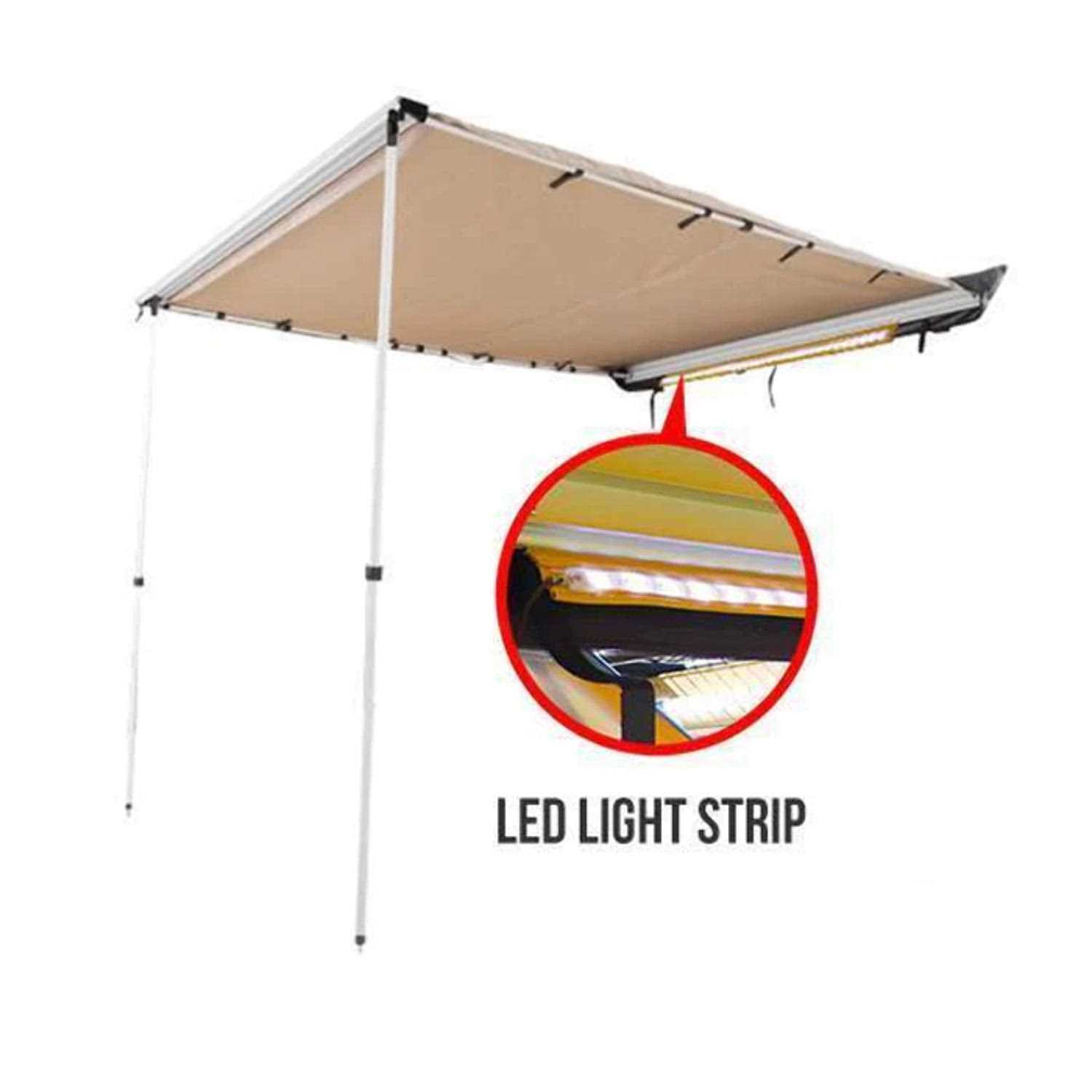 Kickass 6.5' X 8' Heavy Duty Car Awning With LED Light Strip - Image 3