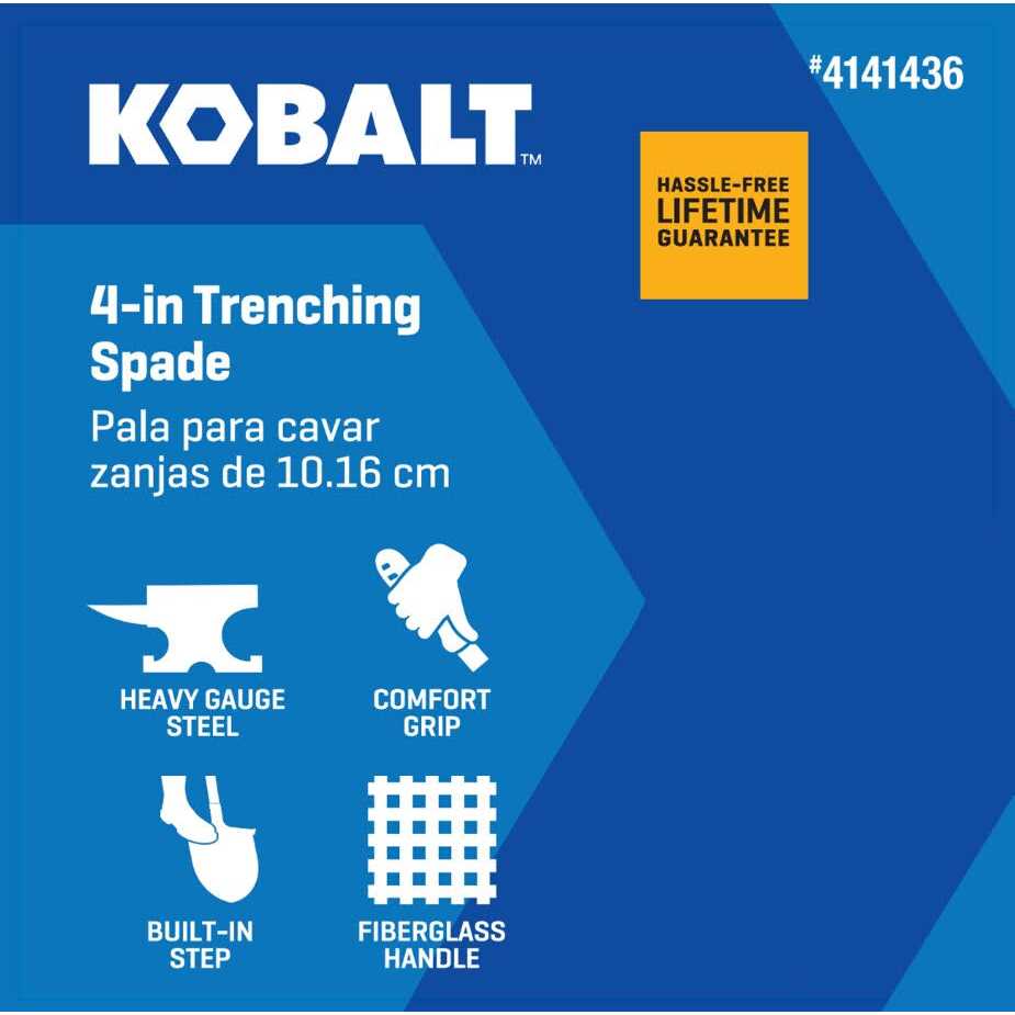 Kobalt 40-in Fiberglass Handle Trenching Spade TRS-4CF-K 35250 - Image 4