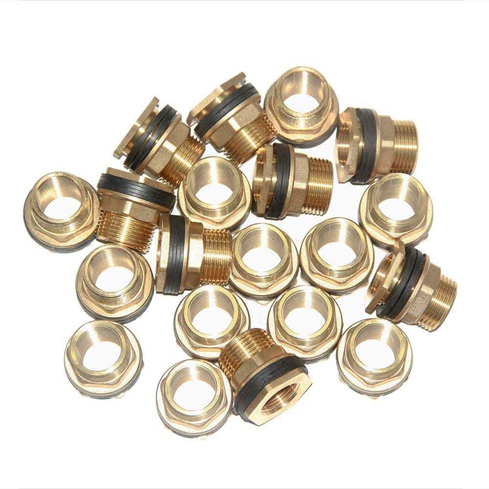 Joywayus Female Male Soild Brass Water Tank Connector Bulkhead Tank Fitting With 2 Rubber Ring Stablizing - Image 3