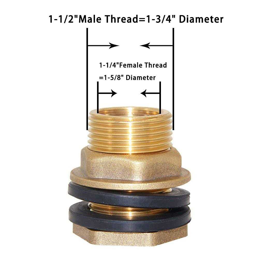 Joywayus Female Male Soild Brass Water Tank Connector Bulkhead Tank Fitting With 2 Rubber Ring Stablizing - Image 4