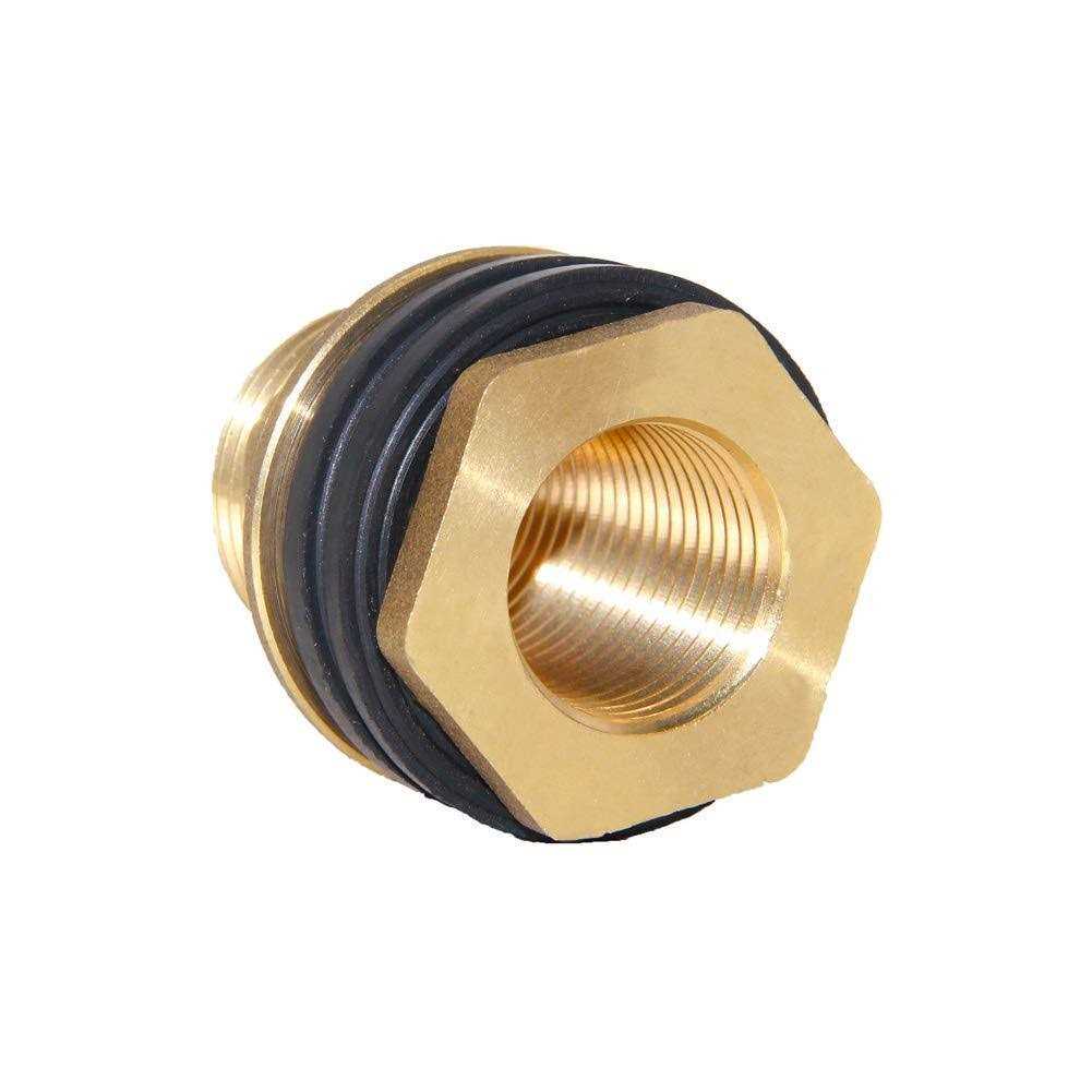 Joywayus Female Male Soild Brass Water Tank Connector Bulkhead Tank Fitting With 2 Rubber Ring Stablizing - Image 3