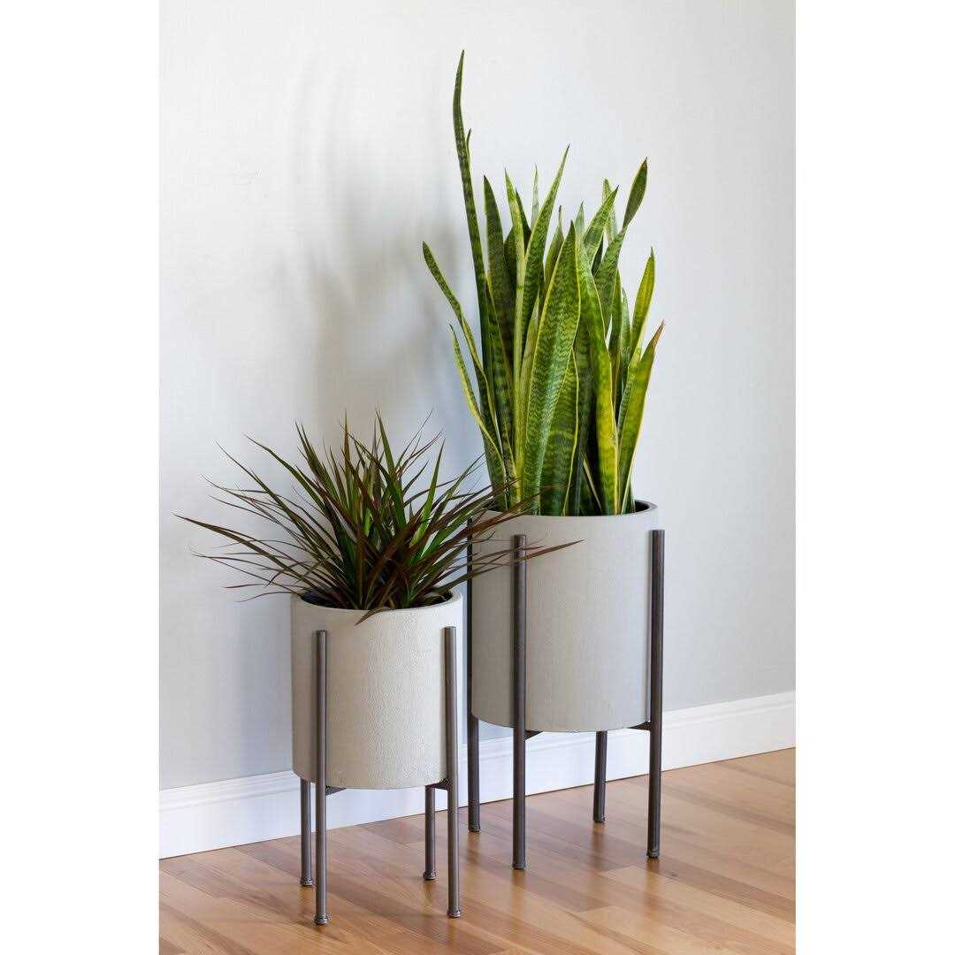 Joss & Main Stacia 2-Piece Metal Pot Planter - Image 5